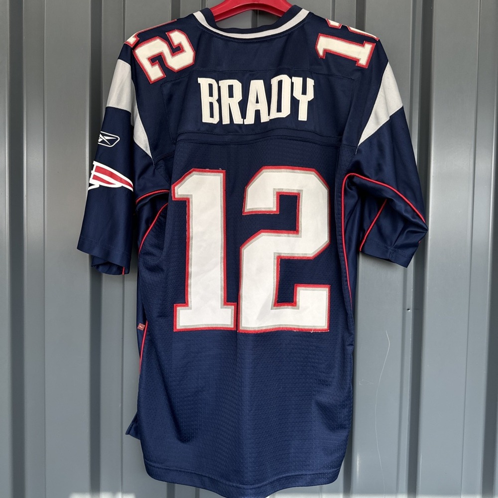 Authentic New England Patriots #12 Tom Brady Reebok‎ Vintage  Jersey Size Large